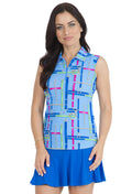 Nancy Print Sleeveless Polo ¨C 14763